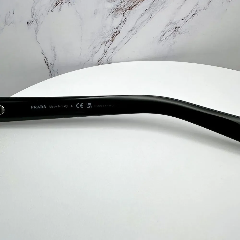 New PRADA Sunglasses Black Gray Lens 57-13-140 Authentic Prada - Picture 9 of 16